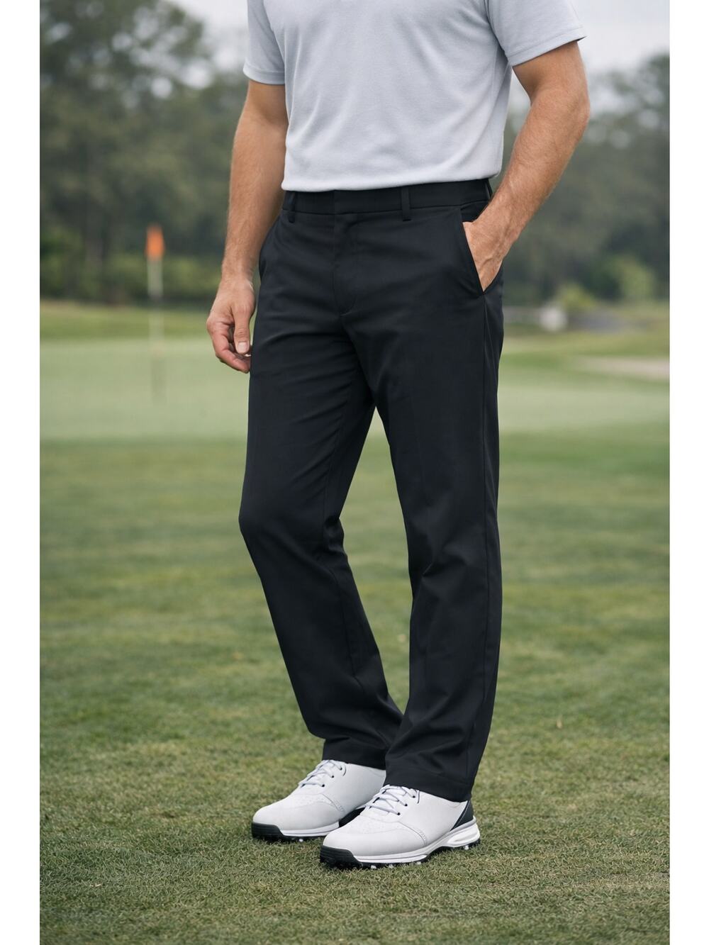 Nike Golf Black Pants 33×32 Men’s Flat Front Performance Trousers